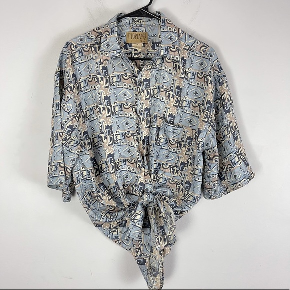 Utopia Africa Designs Other - Utopia men’s 100% silk island button down shirt